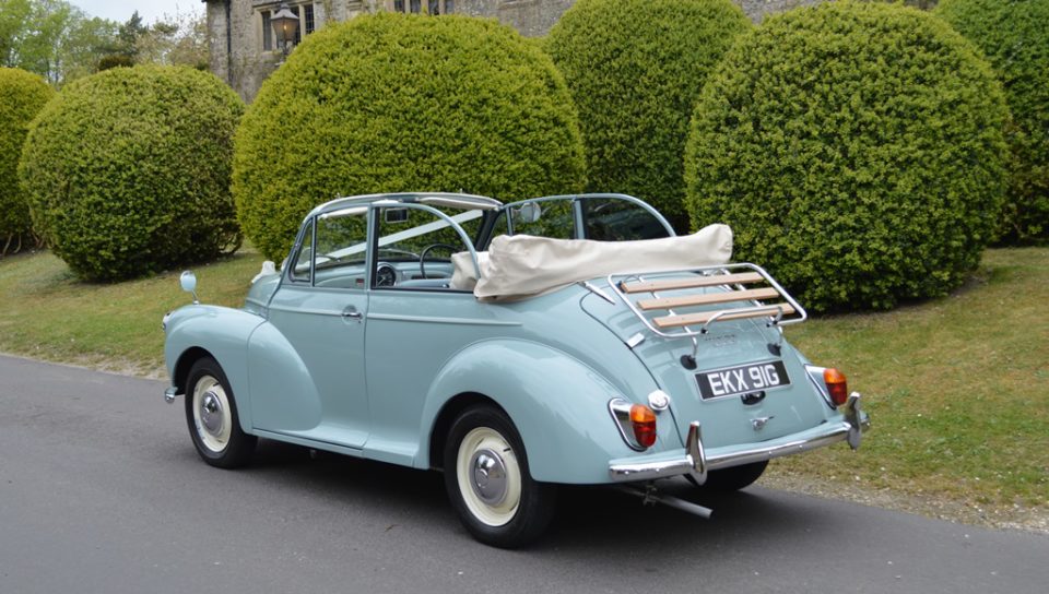 Morris Minor Convertible wedding car