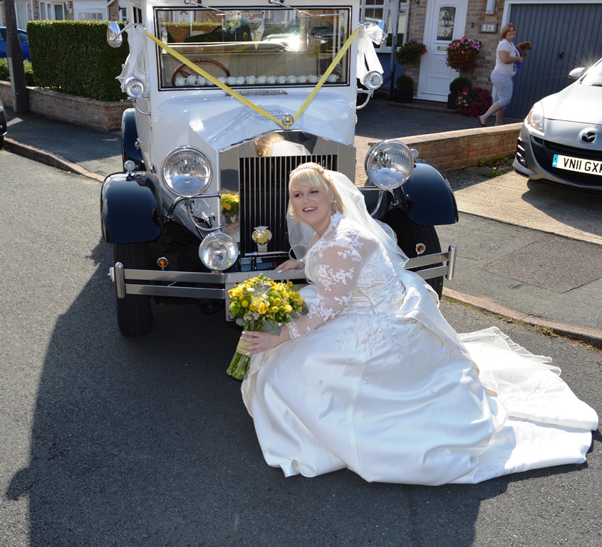 Hayley with Imperial wedding car
