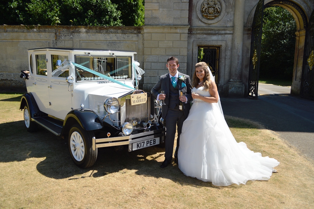 Claire & Will with Imperial wedding car