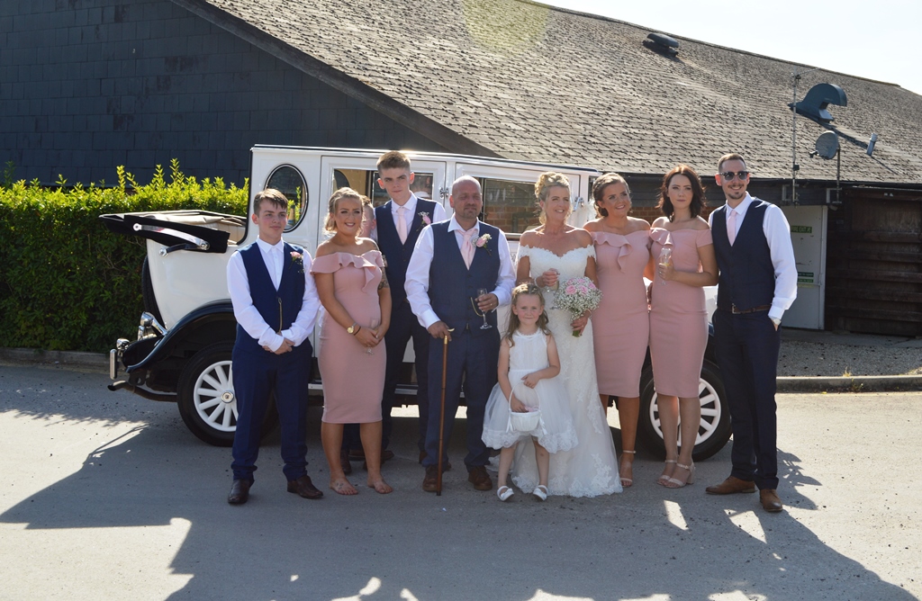 Pauline & Gareth arriving at their wedding reception