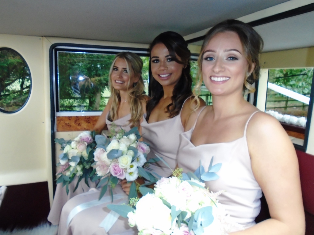 Hayley's bridesmaids arriving at Spittleborough Farmhouse
