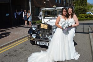 Zoey & Tara arriving for their wedding reception