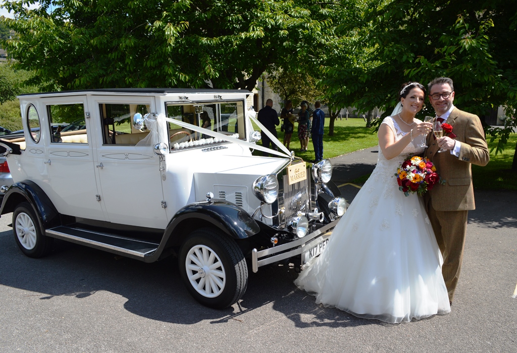 Nina & Steve with Imperial wedding car
