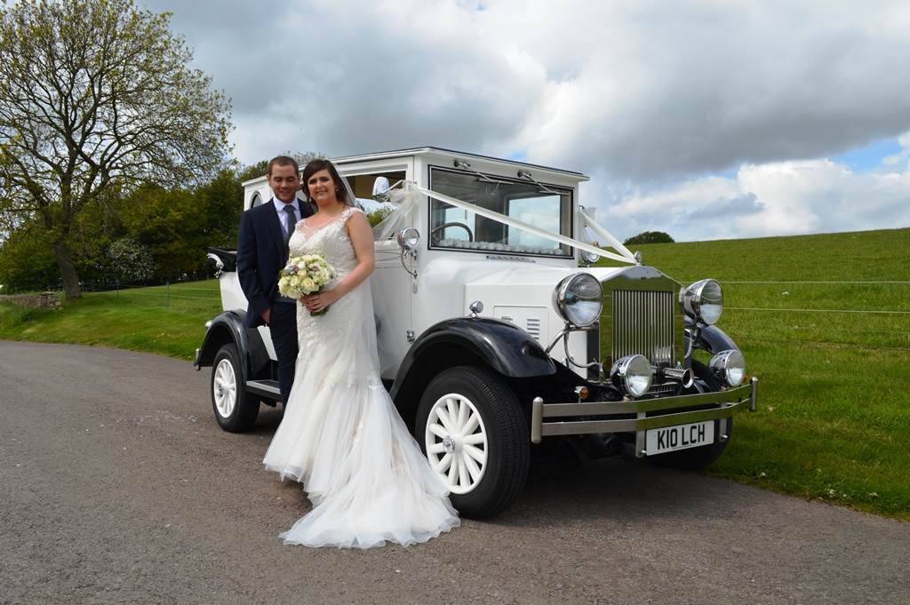 Sophie & Ray with Imperial wedding car