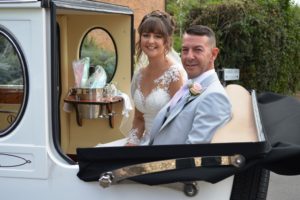 Sadie & her Father in Imperial wedding car