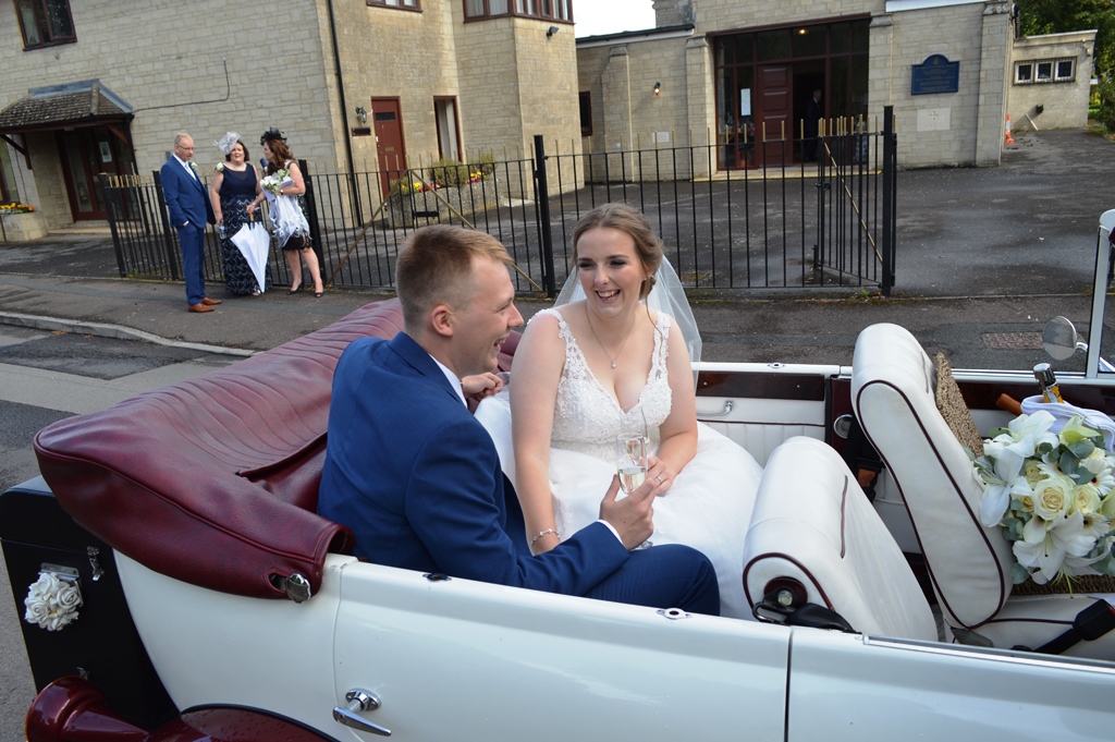 Alana & Aidan in Beauford wedding car